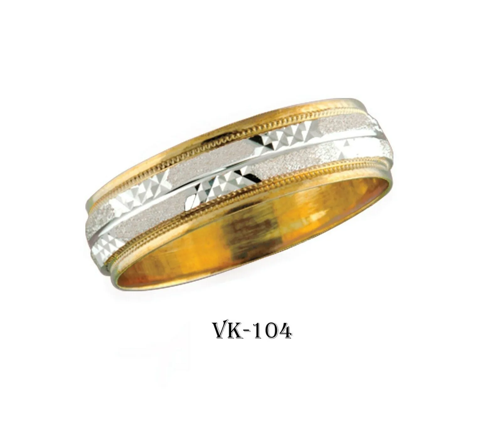 14k Solid Gold Elegant Ladies Modern Sandstone Finish Flat Band 6MM Ring VK104v