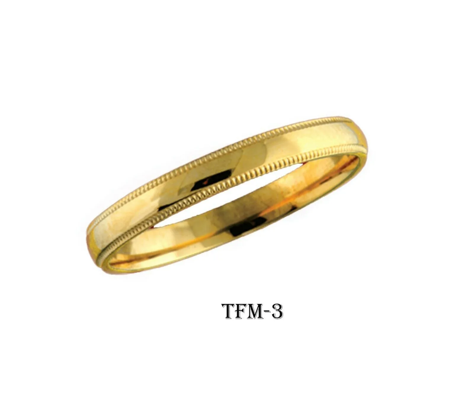 14k Solid Gold Elegant Ladies Modern Shinny Finished Flat Band Ring TFM-3v