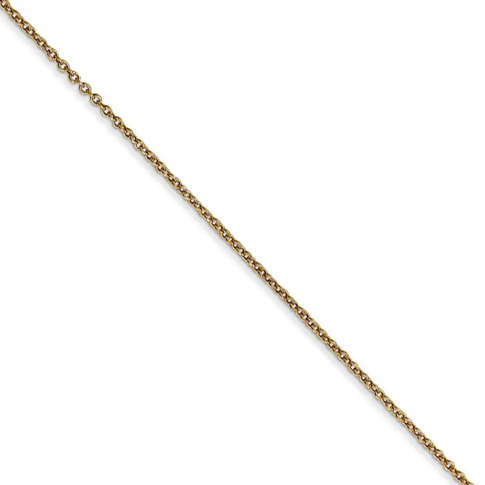 14k Yellow Gold Polished Flat Music Note (11 x 22mm) Necklace