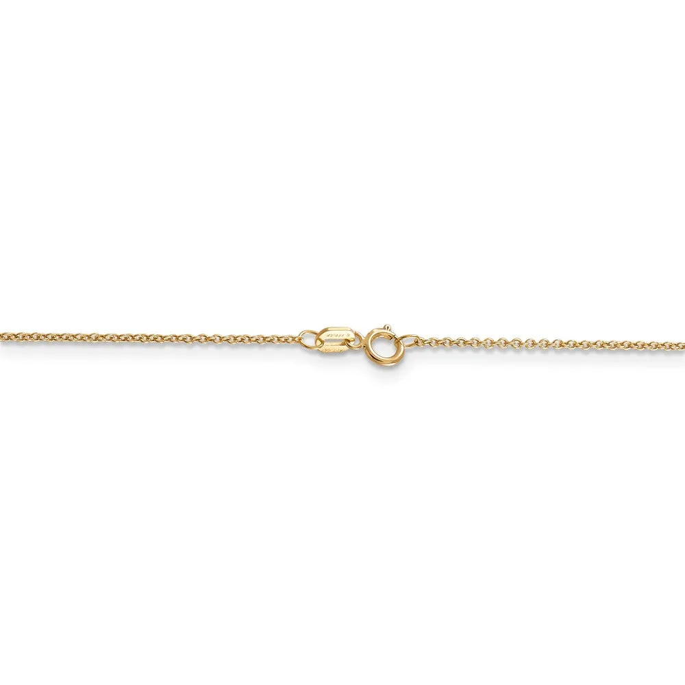 14k Yellow Gold Polished Flat Music Note (11 x 22mm) Necklace