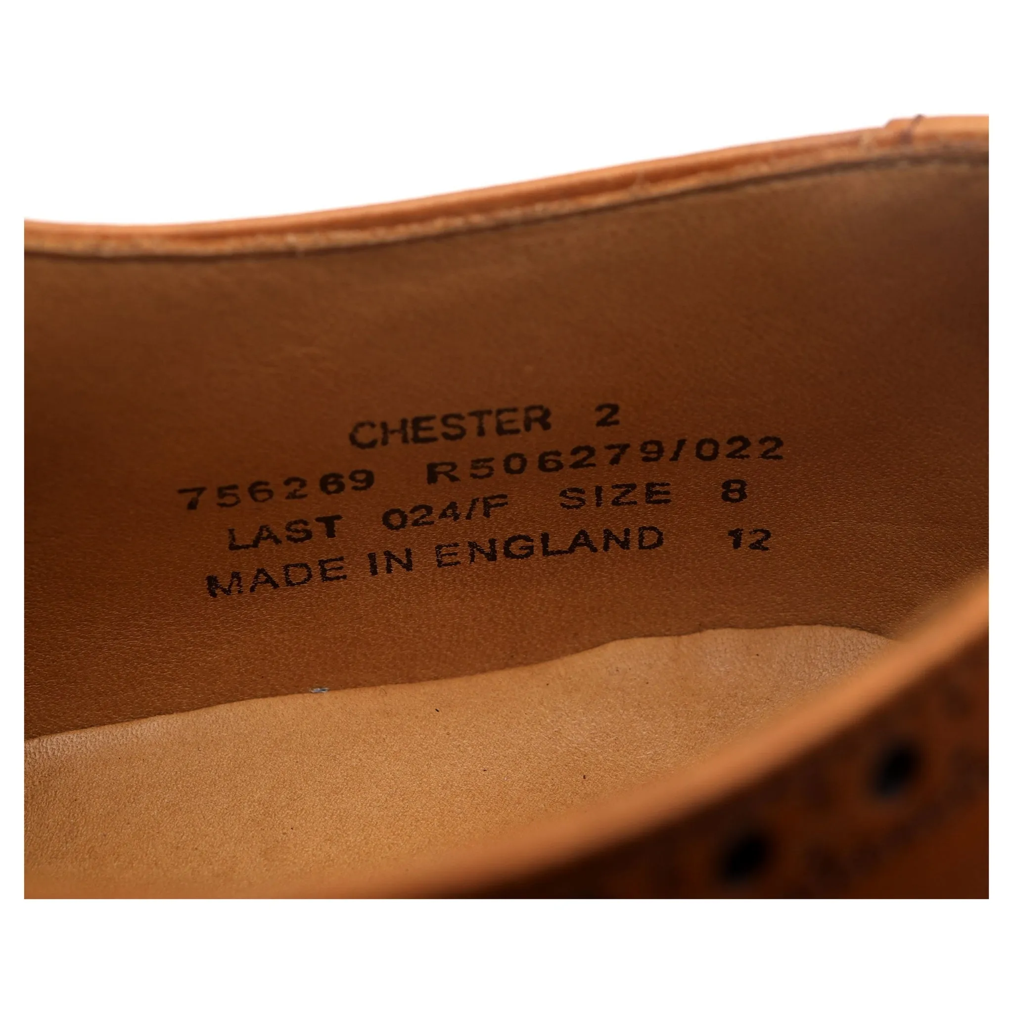 1880 'Chester 2' Tan Brown Leather Derby Brogues UK 8 F