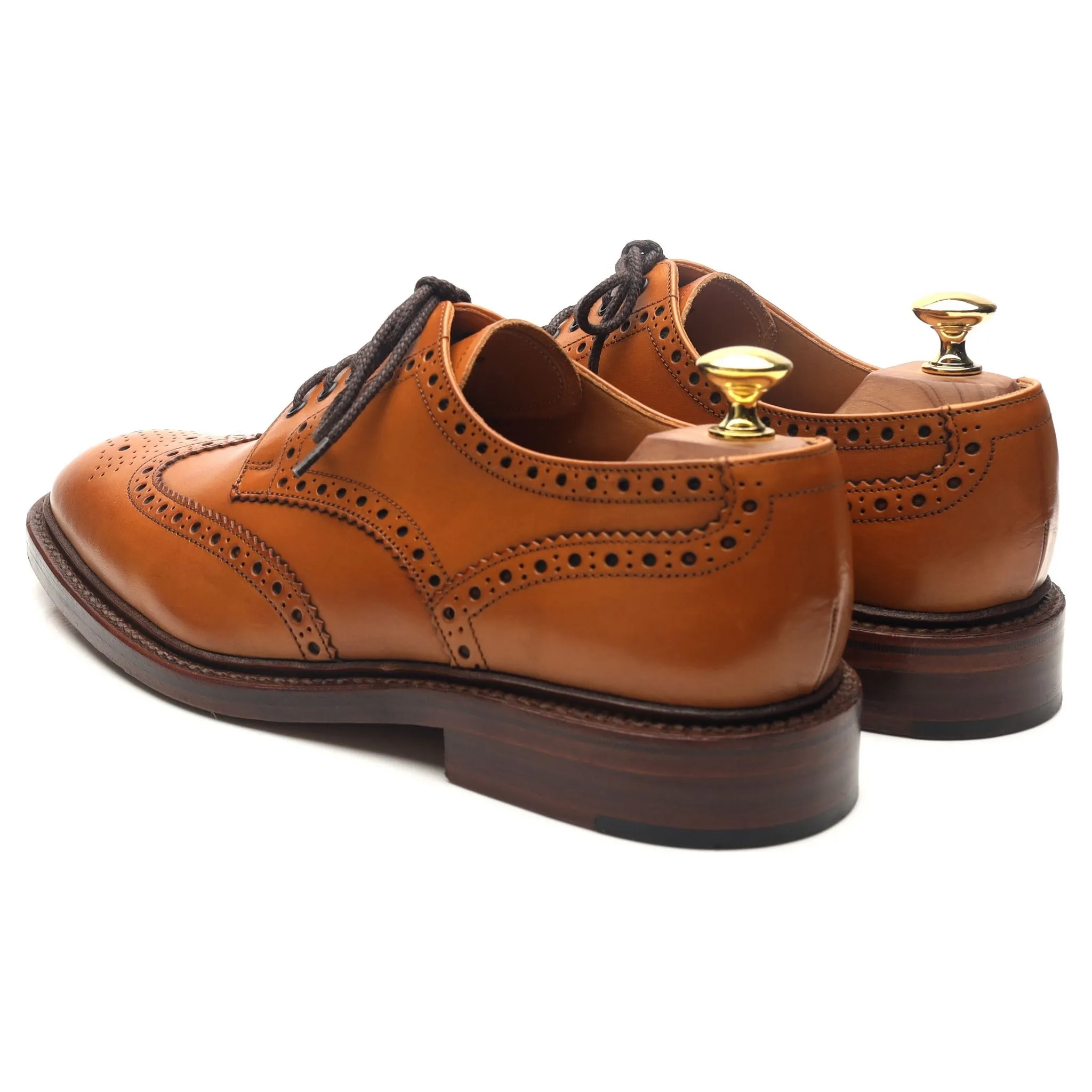 1880 'Chester 2' Tan Brown Leather Derby Brogues UK 8 F