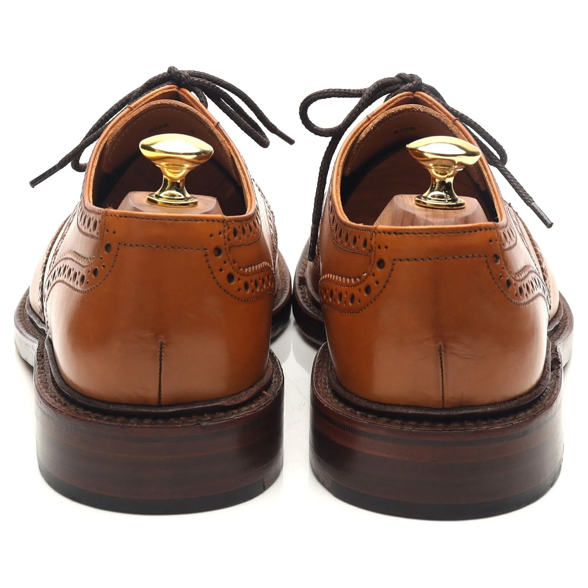 1880 'Chester 2' Tan Brown Leather Derby Brogues UK 8 F