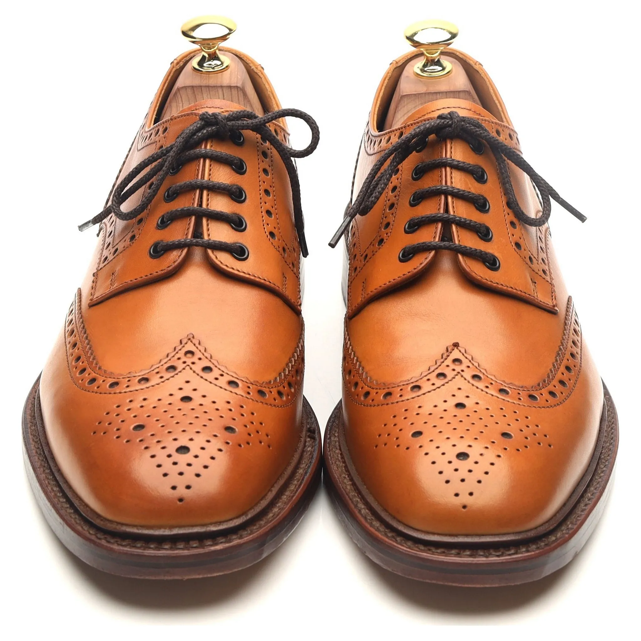 1880 'Chester 2' Tan Brown Leather Derby Brogues UK 8 F