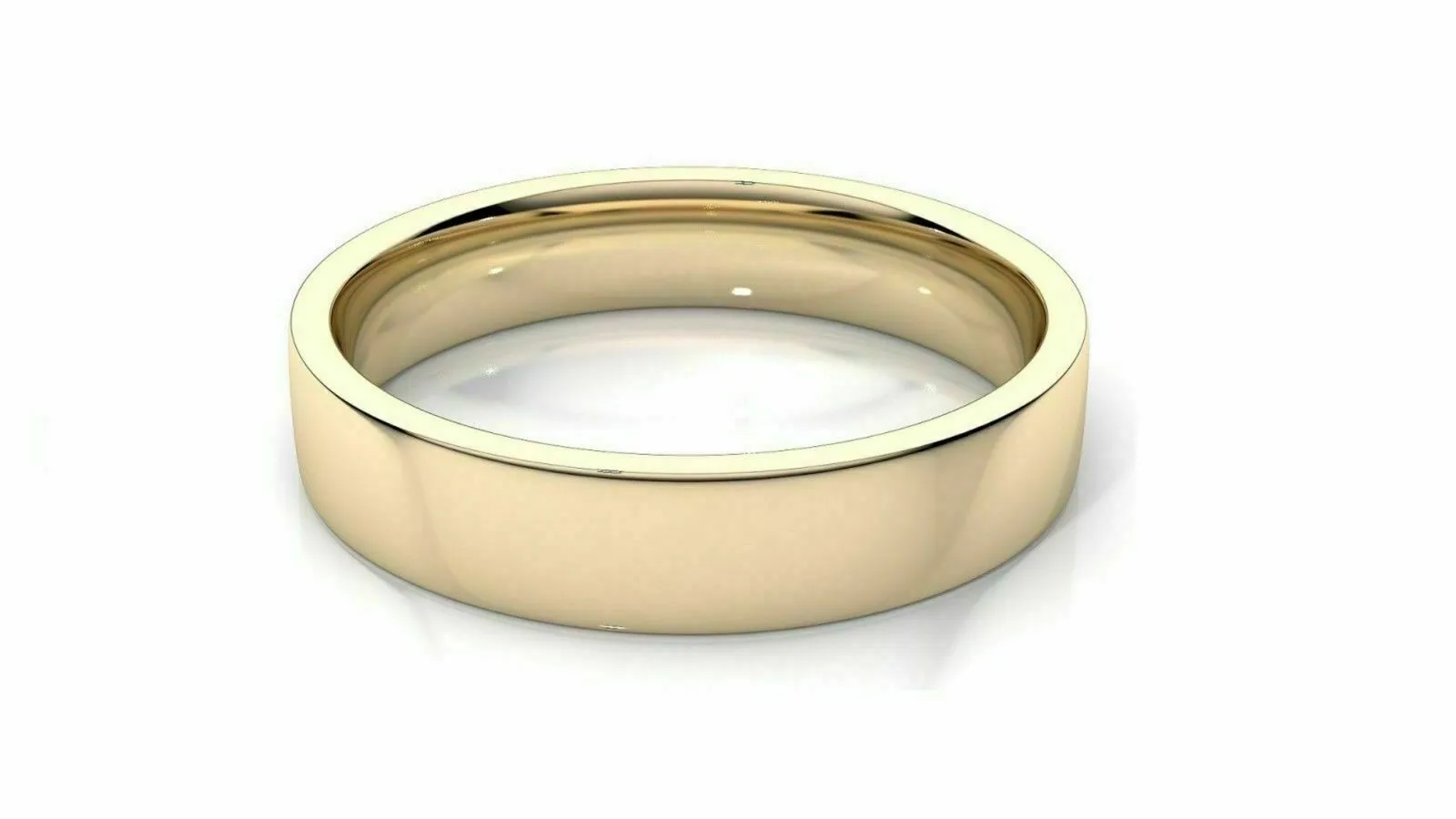 22k Solid Gold 6mm Comfort Fit Wedding Flat Band in 22k Yellow Gold All sizes 