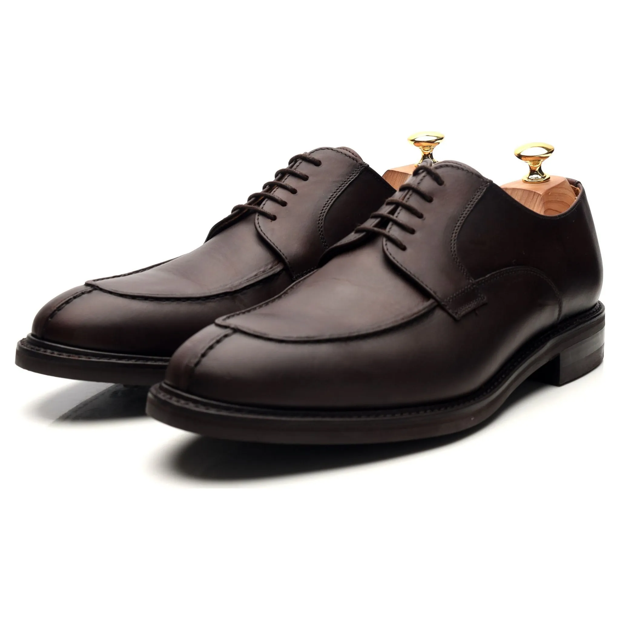 '2439-K1' Dark Brown Leather Split Toe Derby UK 10