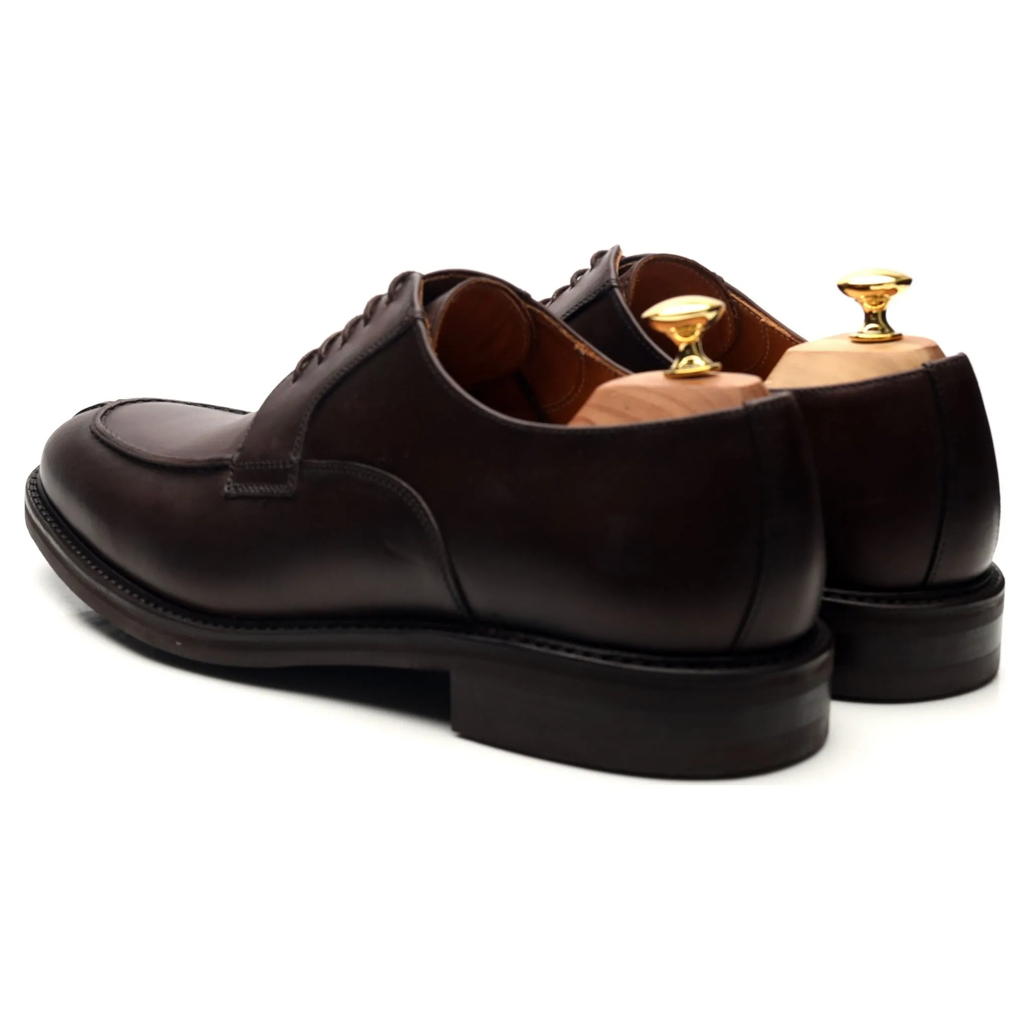 '2439-K1' Dark Brown Leather Split Toe Derby UK 10