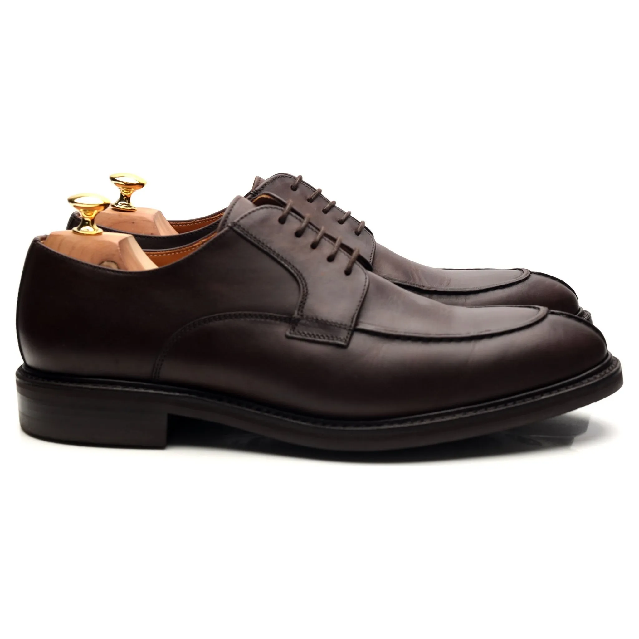 '2439-K1' Dark Brown Leather Split Toe Derby UK 10