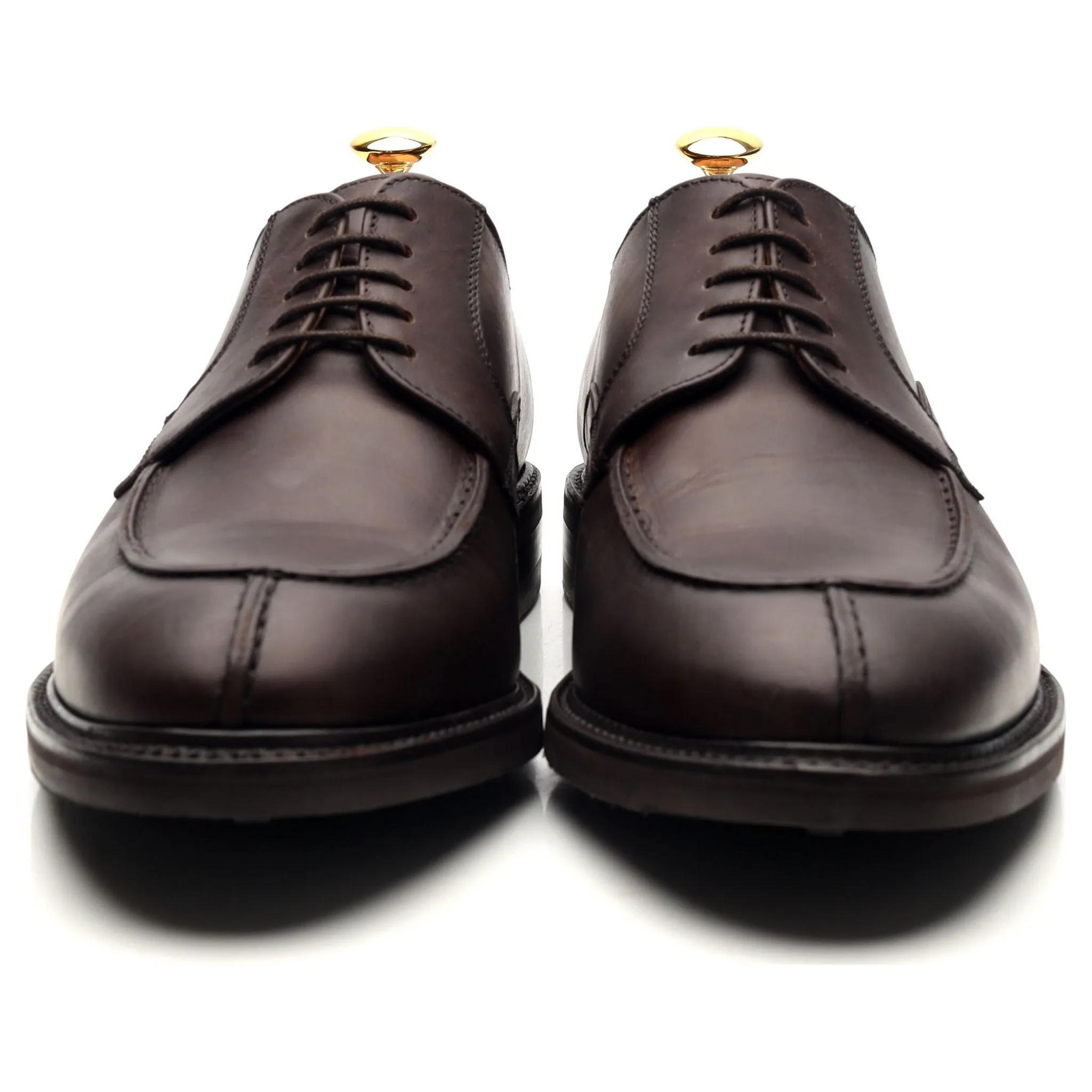 '2439-K1' Dark Brown Leather Split Toe Derby UK 10