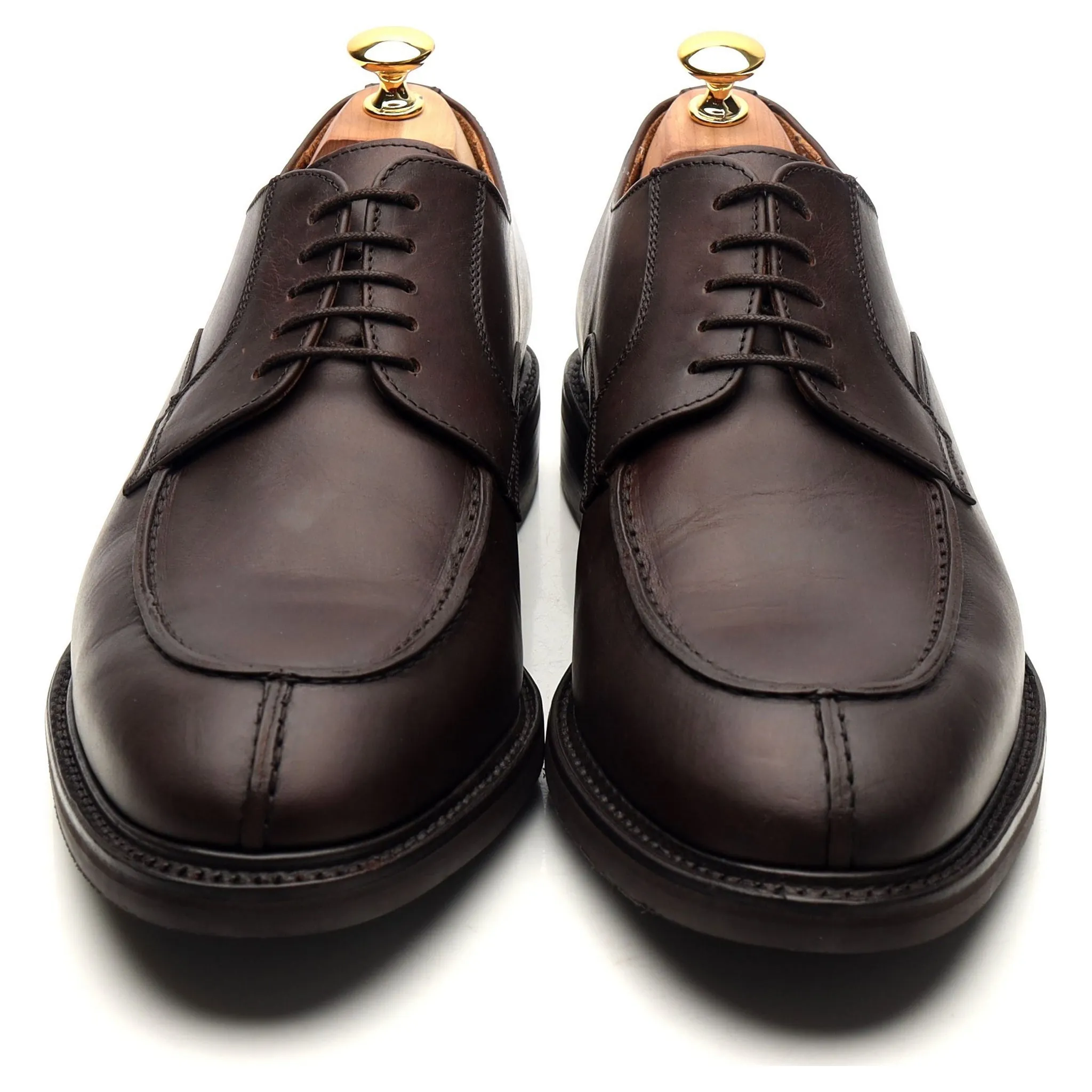 '2439-K1' Dark Brown Leather Split Toe Derby UK 10