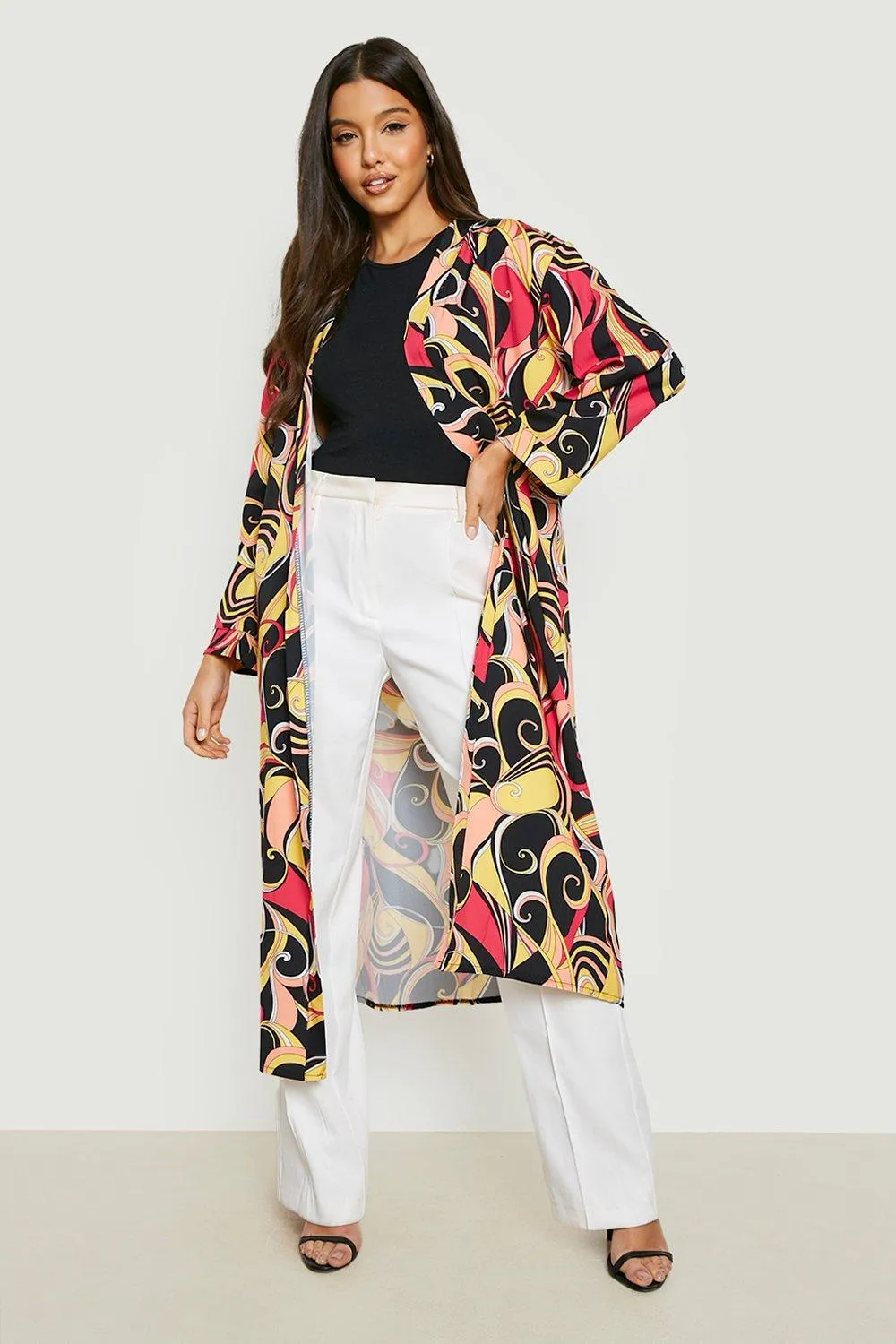 Abstract Maxi Kimono