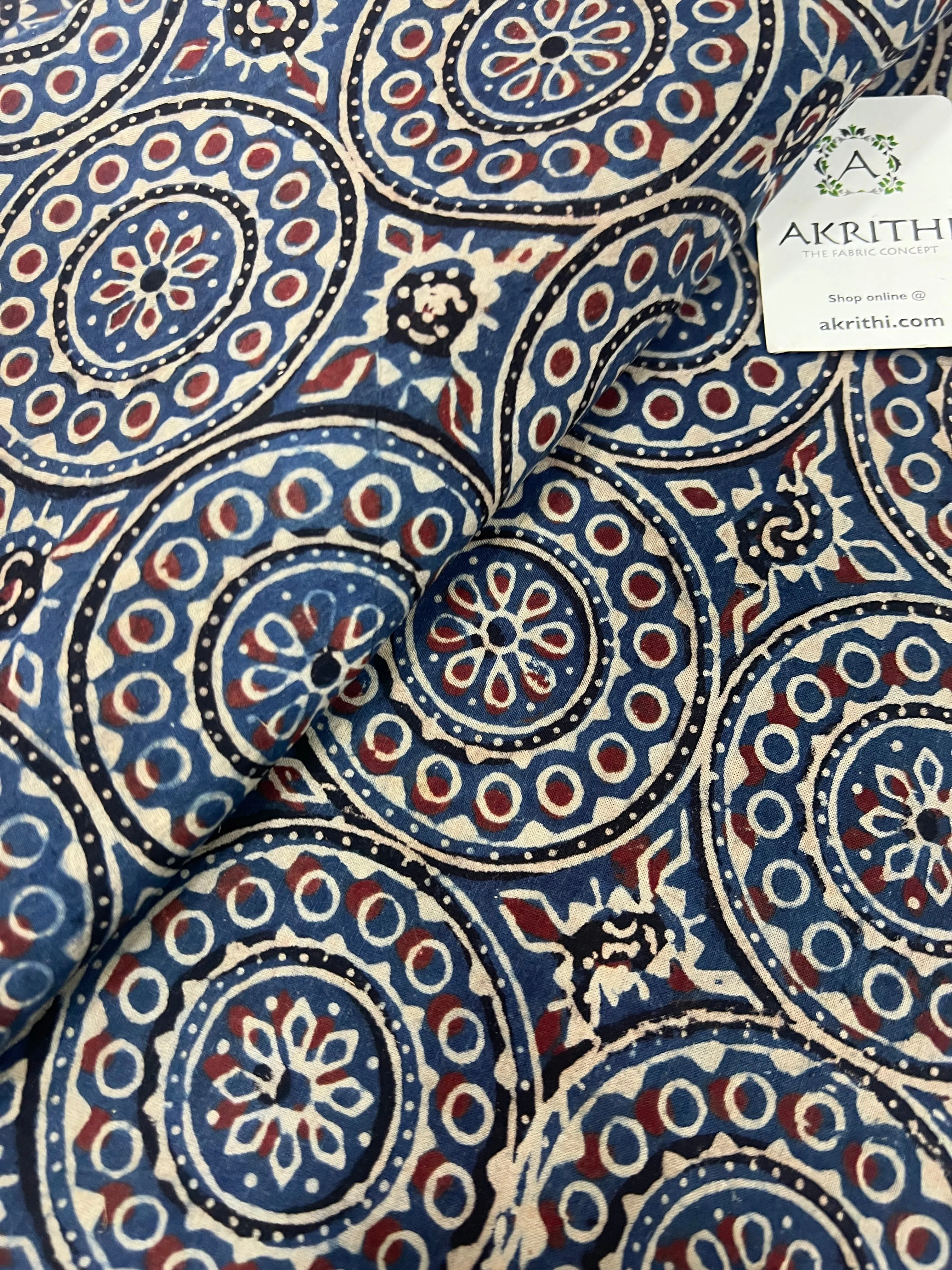 Ajrakh Printed pure cotton fabric