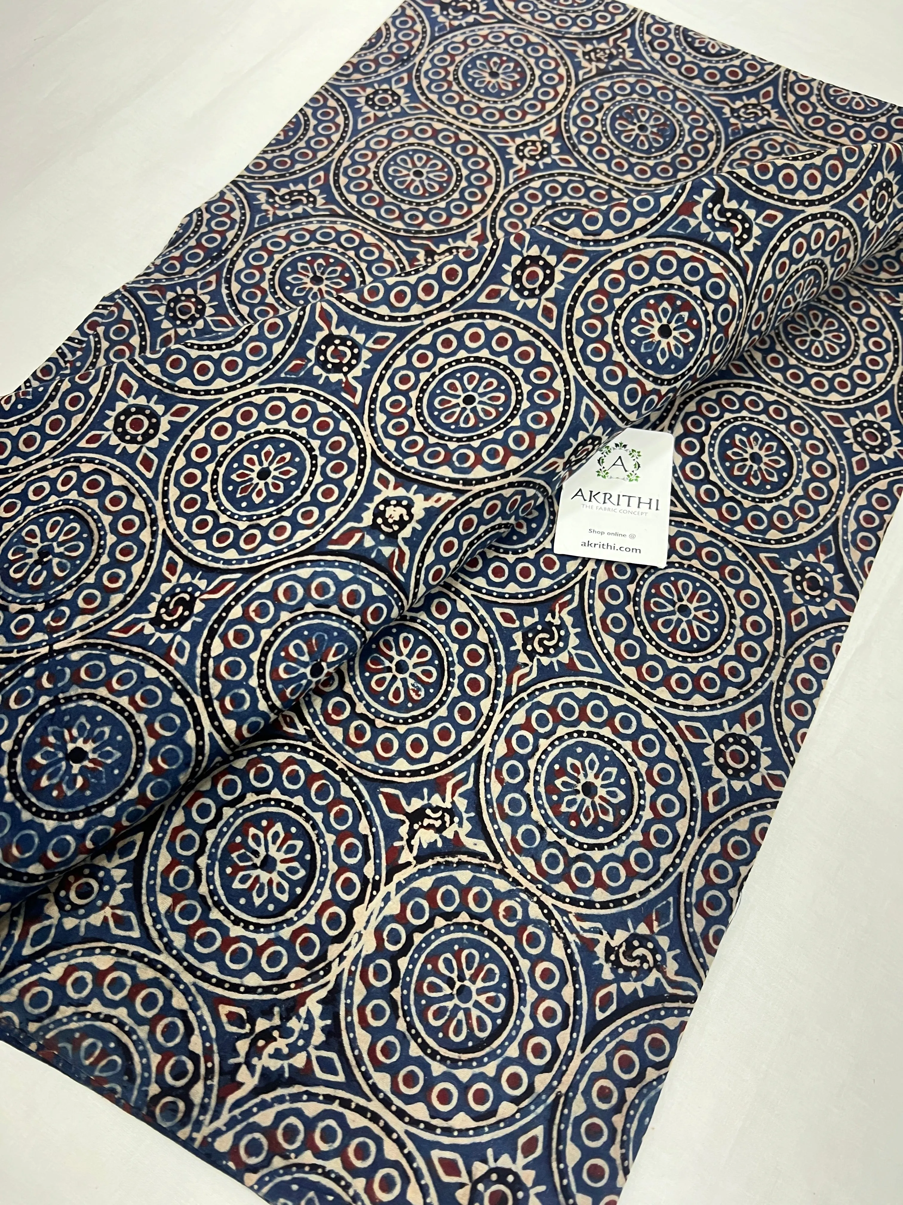 Ajrakh Printed pure cotton fabric