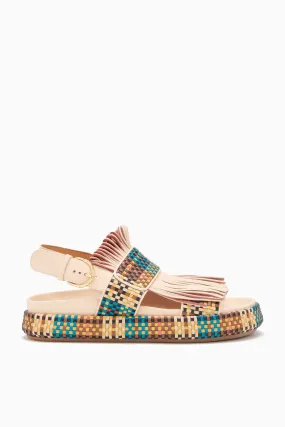 Alba Woven Fringe Sport Sandal - Wheat Woven