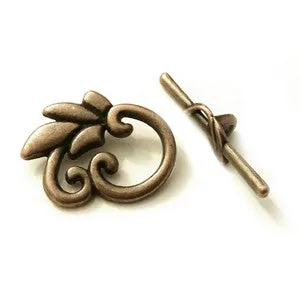 Antique Bronze Leaf Toggle 16x24mm (5 sets)