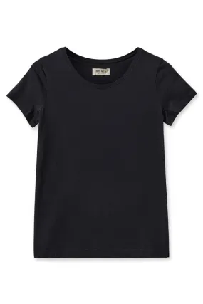 Arden Organic O-neck Tee | Black | T-shirt fra Mos Mosh