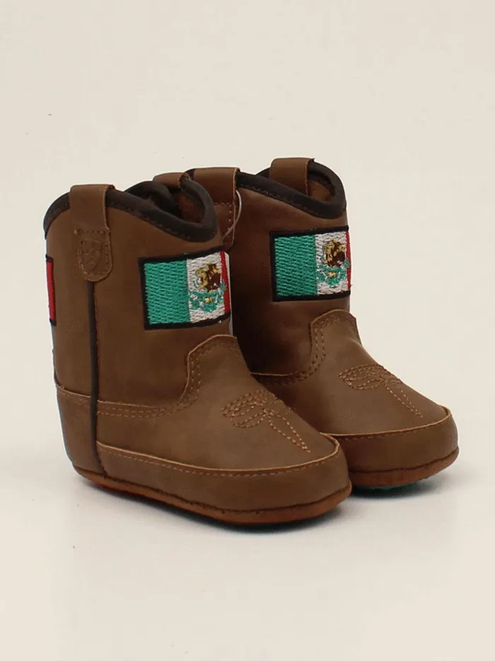 Ariat A442002702 Infants LIL STOMPERS Mexico Flag Boot Brown