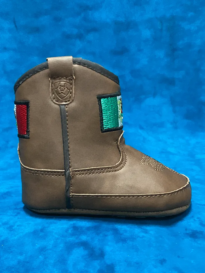 Ariat A442002702 Infants LIL STOMPERS Mexico Flag Boot Brown