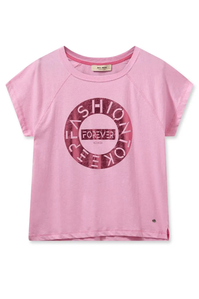 Armi O-SS Tee | Begonia Pink | T-shirt fra Mos Mosh