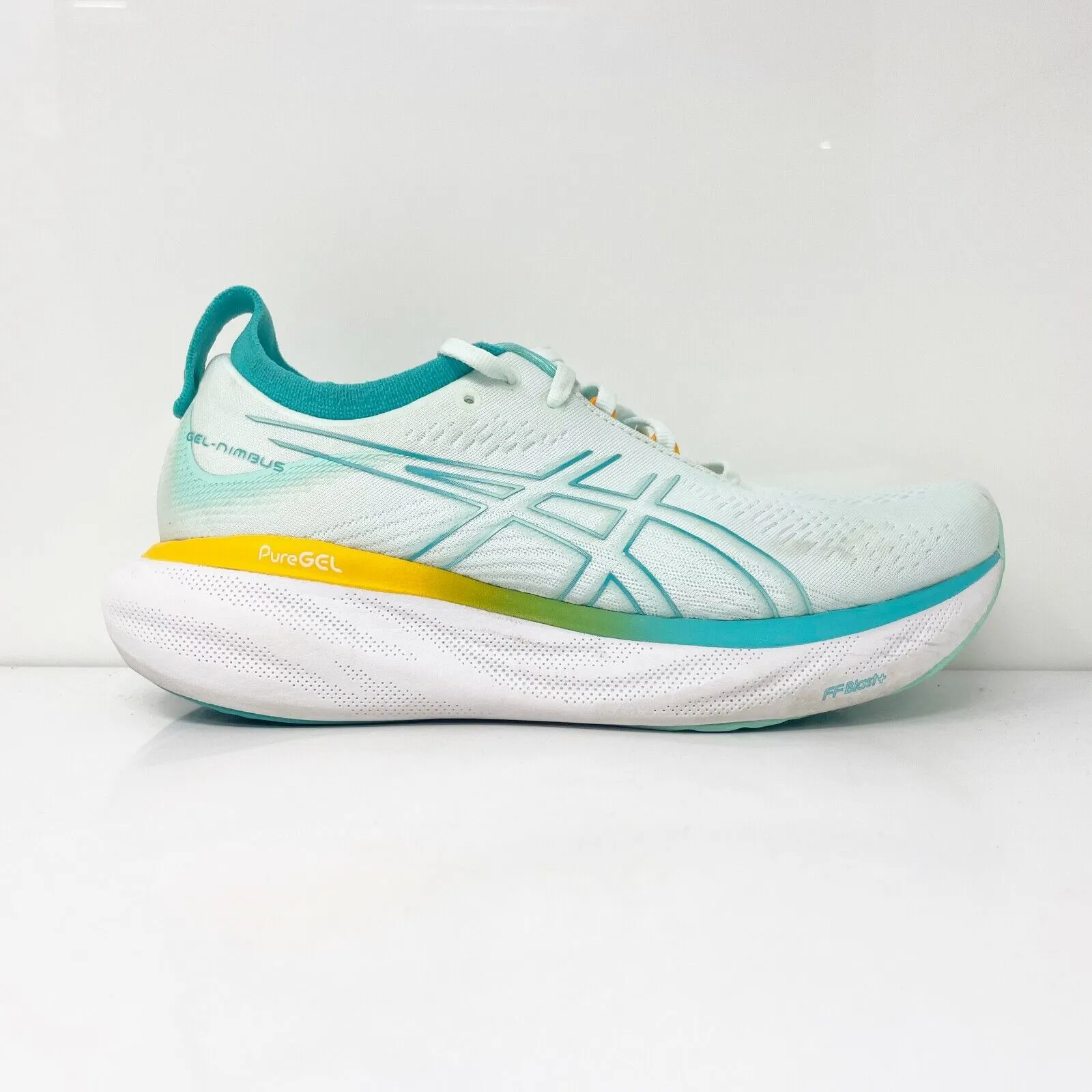 Asics Womens Gel Nimbus 25 1012B549 White Running Shoes Sneakers Size 8.5