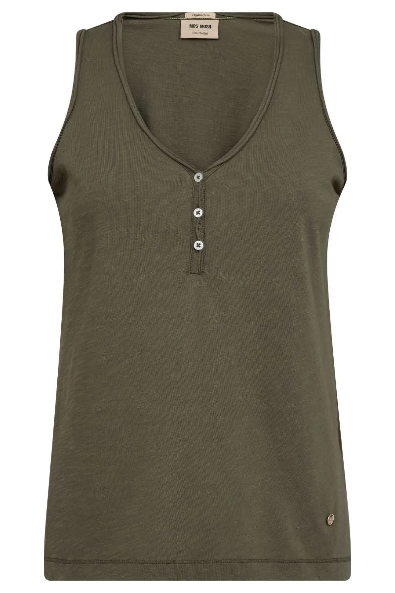 Astin Basic Tank Top | Dusty Olive | T-shirt fra Mos mosh