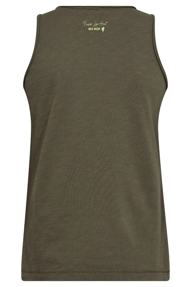 Astin Basic Tank Top | Dusty Olive | T-shirt fra Mos mosh