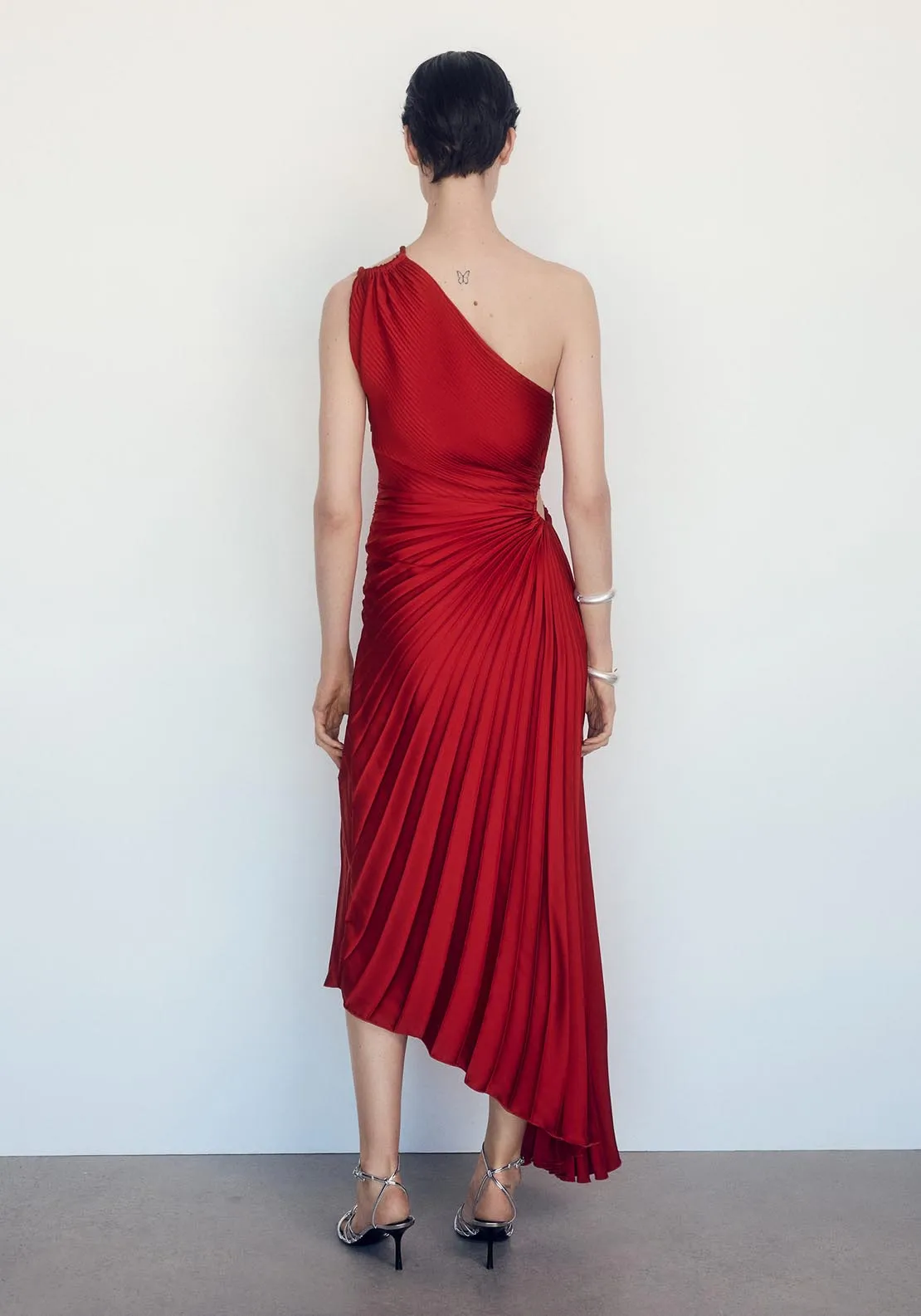 Asymmetrical pleated dress