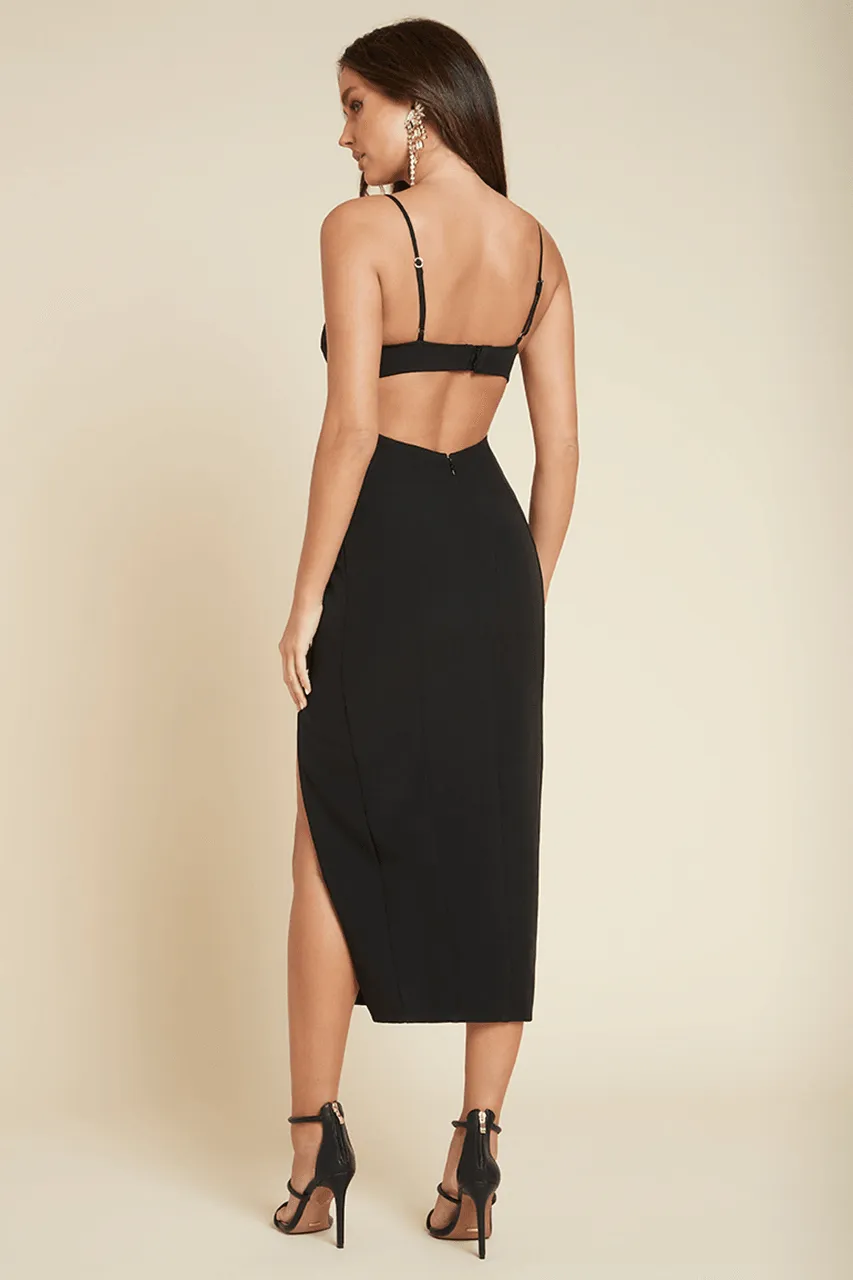 Ayda Midi Dress - Black