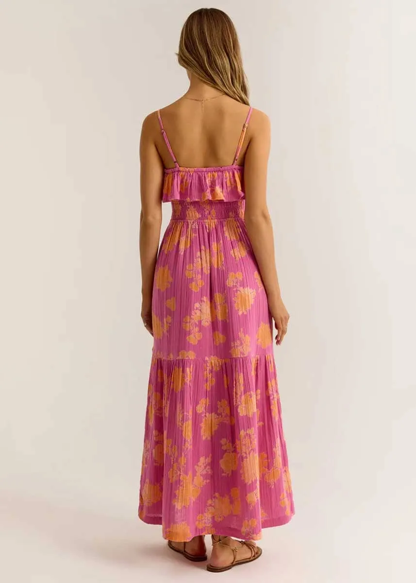 Bahari Sunshine Midi Dress - Raspberry Sorbet