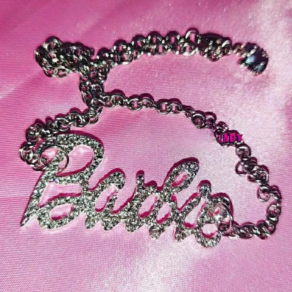 Barbiecore Rhinestone Choker