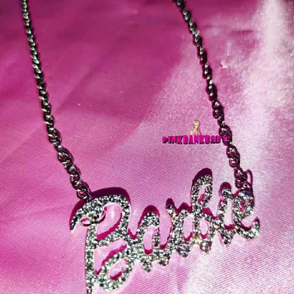 Barbiecore Rhinestone Choker