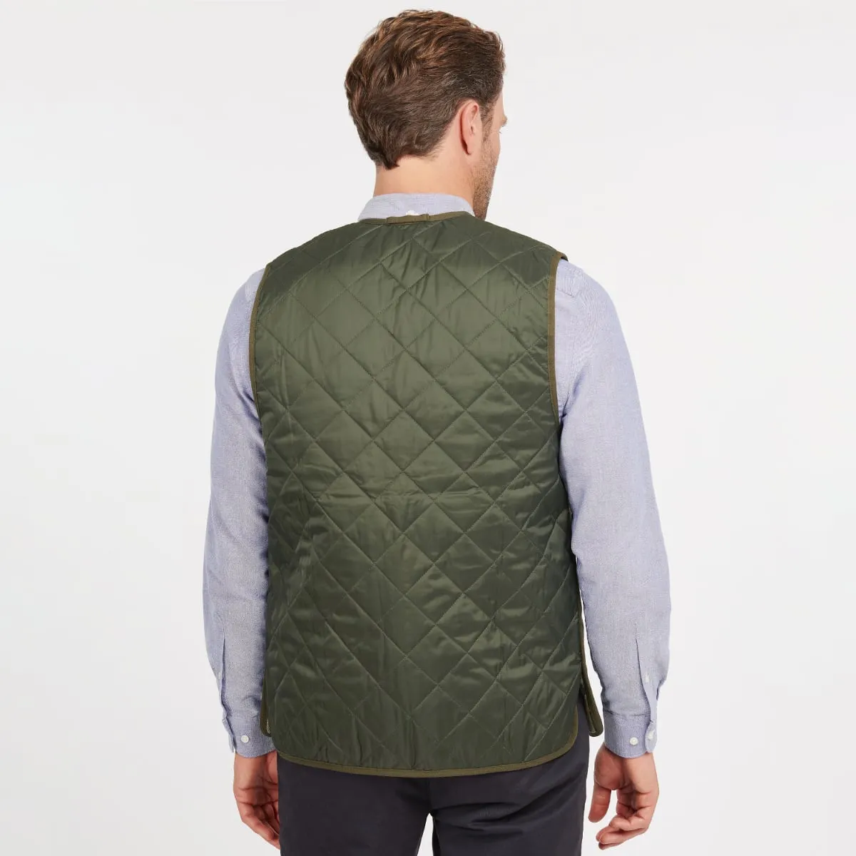 Barbour Zip-In Liner Quilted Men's Gilet | Olive (Ancient Tartan Lining)