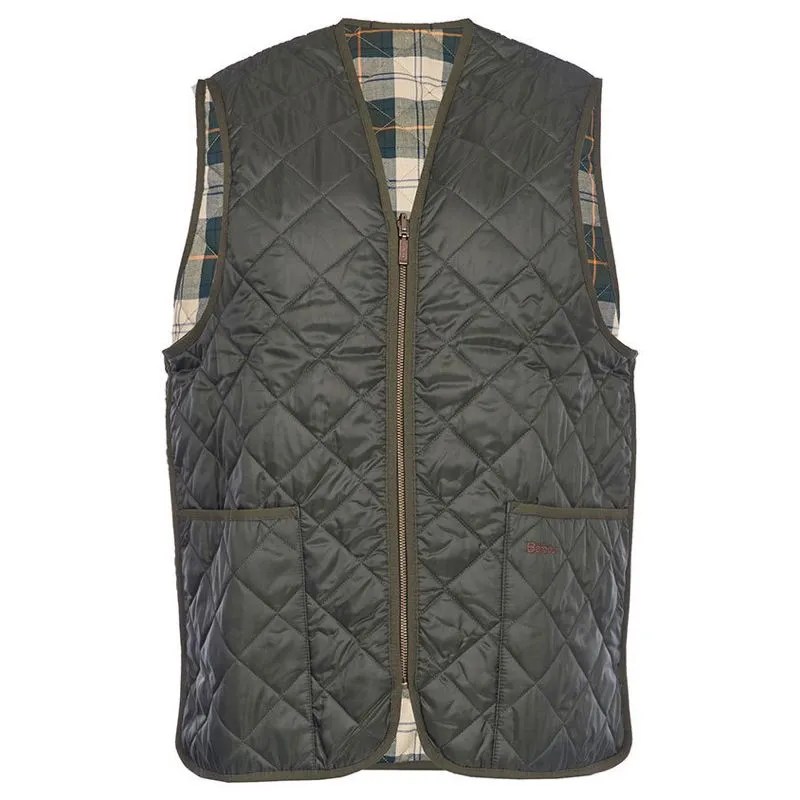 Barbour Zip-In Liner Quilted Men's Gilet | Olive (Ancient Tartan Lining)