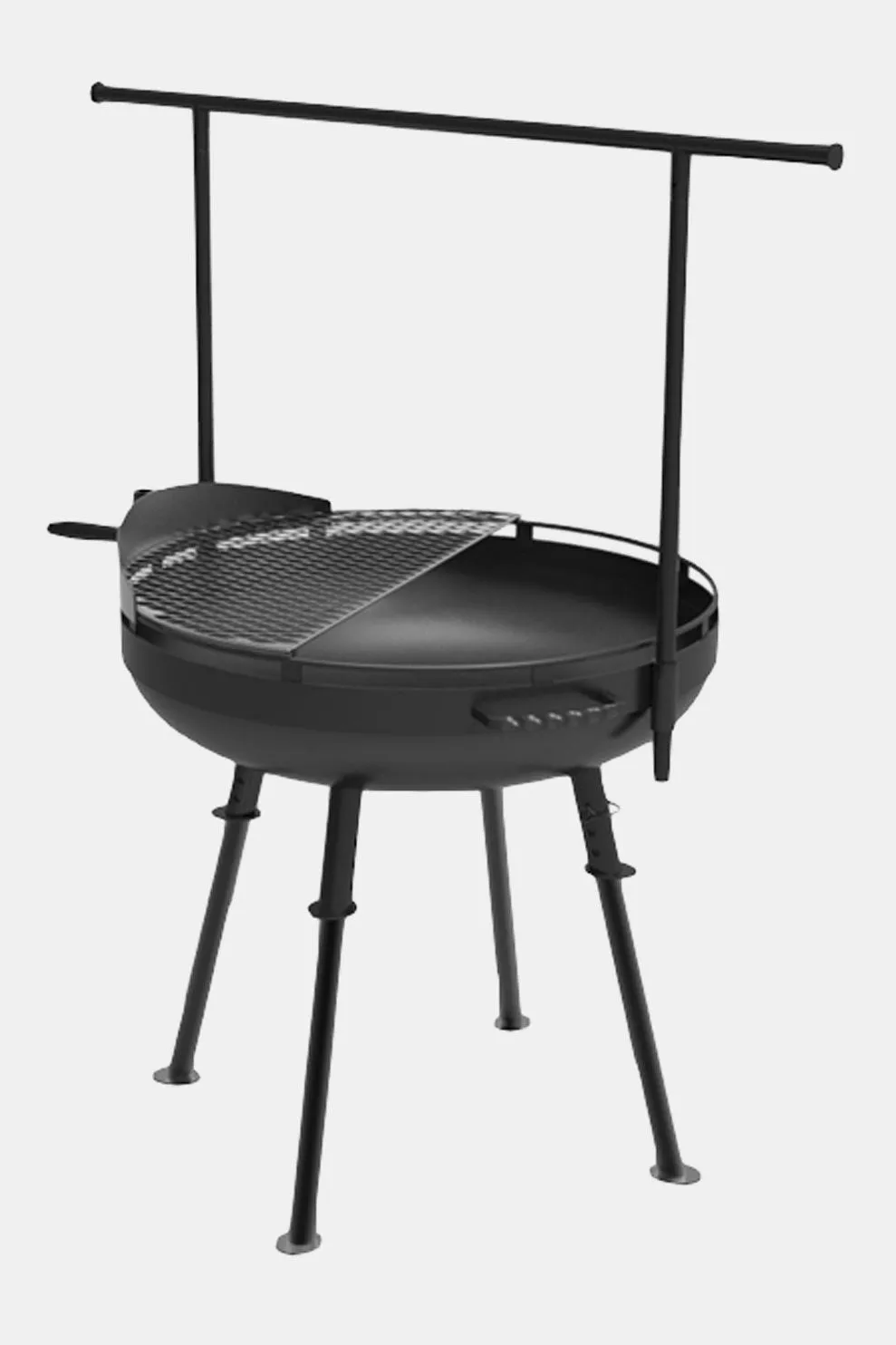 Barebones Cowboy Fire Pit Grill w/ Adjustable Legs