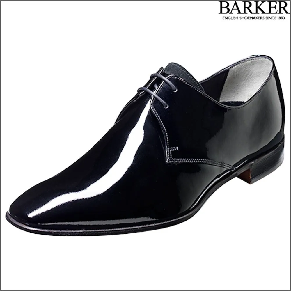 Barker Goldington Black Patent/Suede Derby Size 9.5 Only^