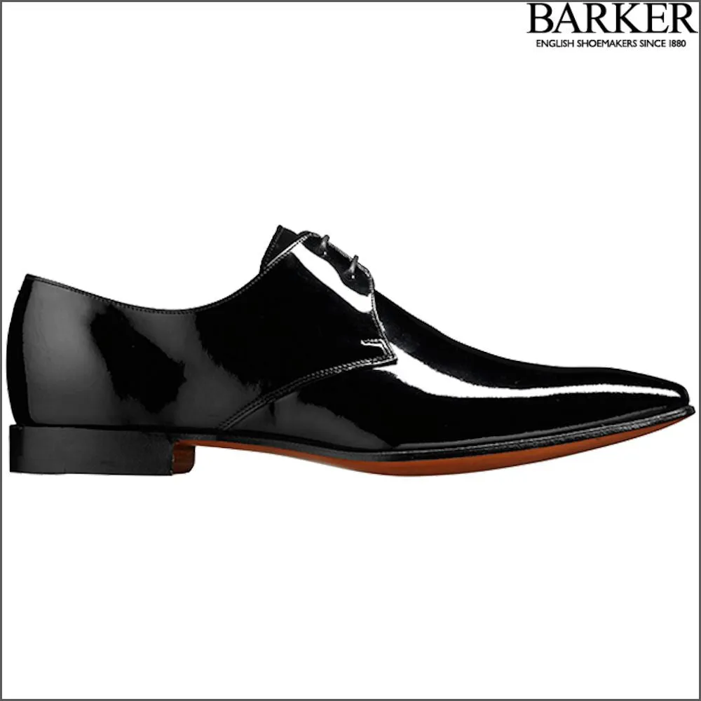 Barker Goldington Black Patent/Suede Derby Size 9.5 Only^