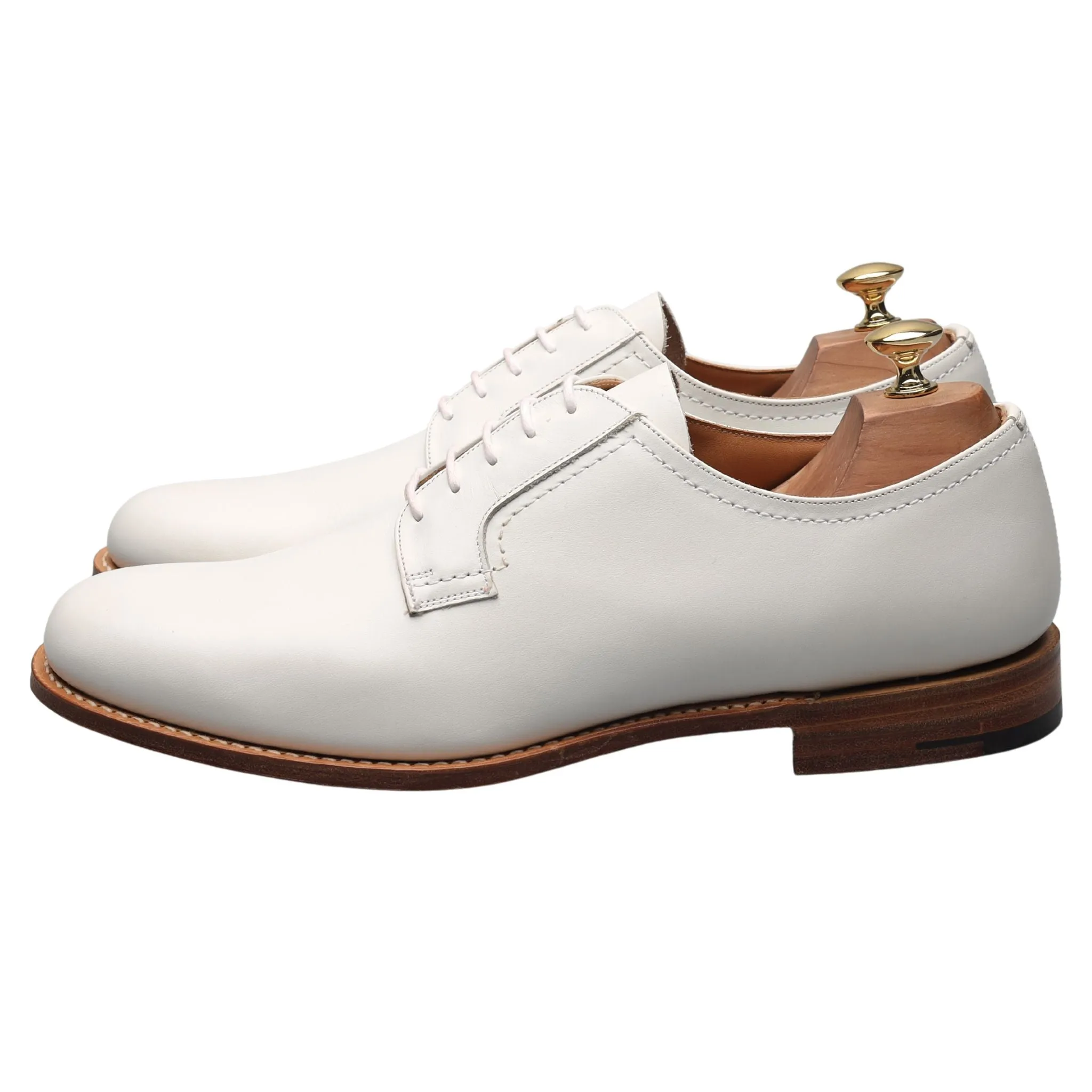 'Barkson' White Leather Derby UK 10 F