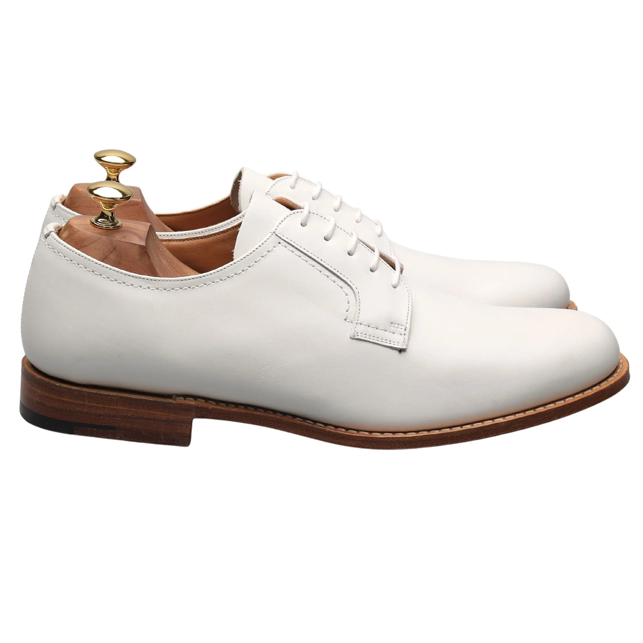 'Barkson' White Leather Derby UK 10 F