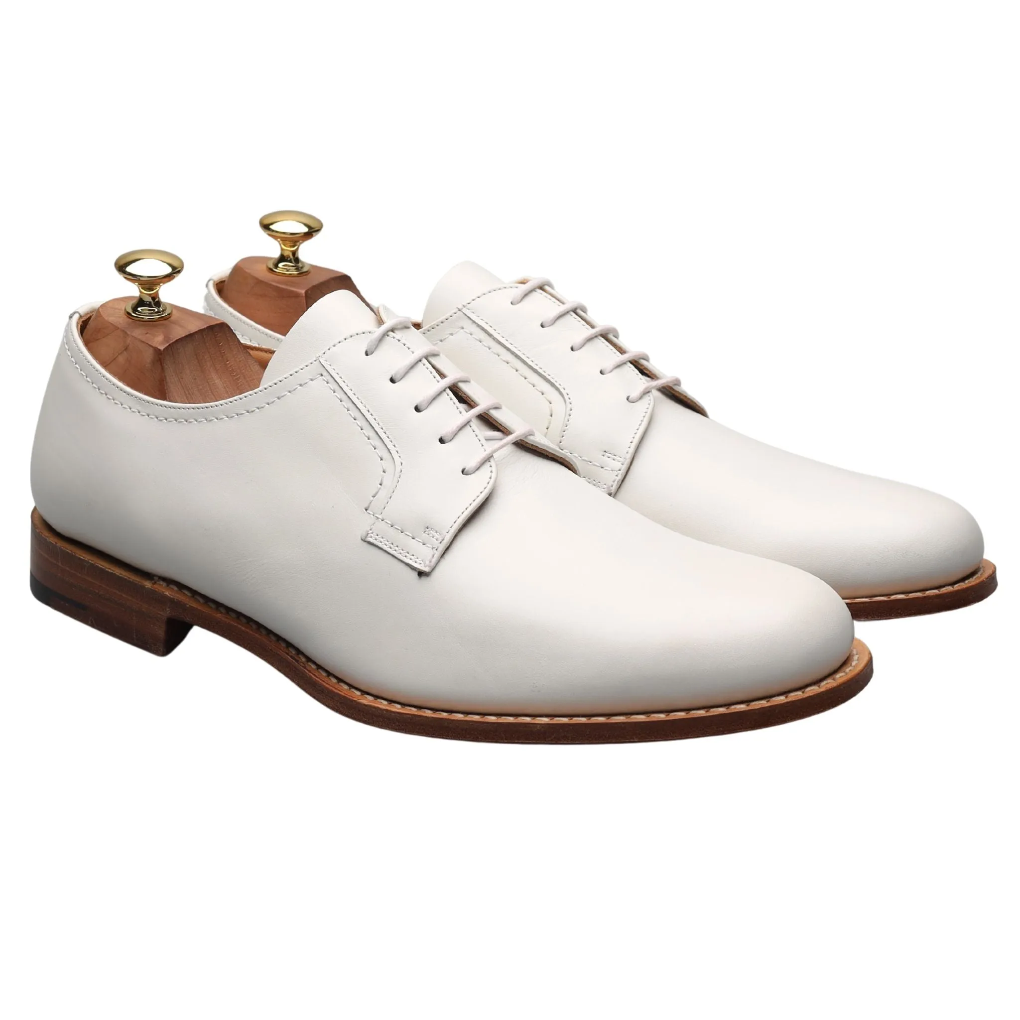 'Barkson' White Leather Derby UK 10 F