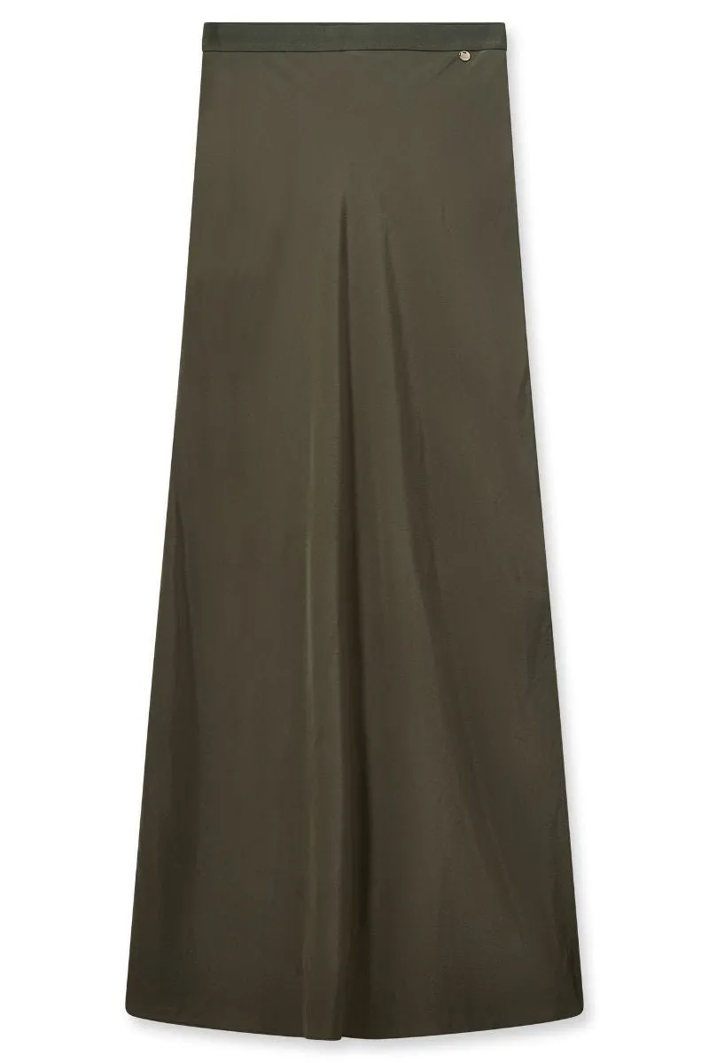 Bias Solida Long Skirt | Dusty Olive | Nederdel fra Mos mosh