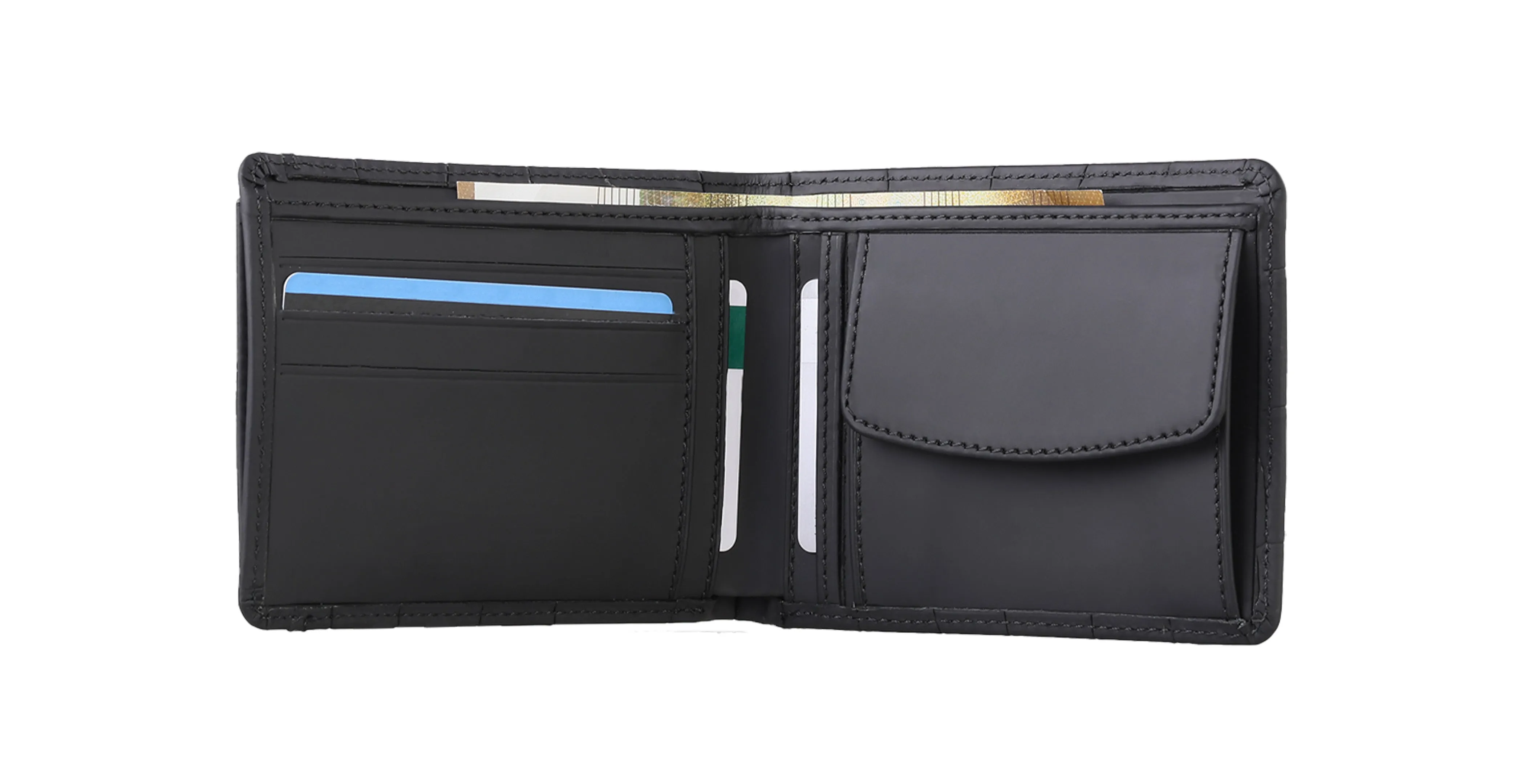 BNJ WALLET WITH SEPARATE CARD HOLDER  BLACK PYTHON CUT MATT NAPPA