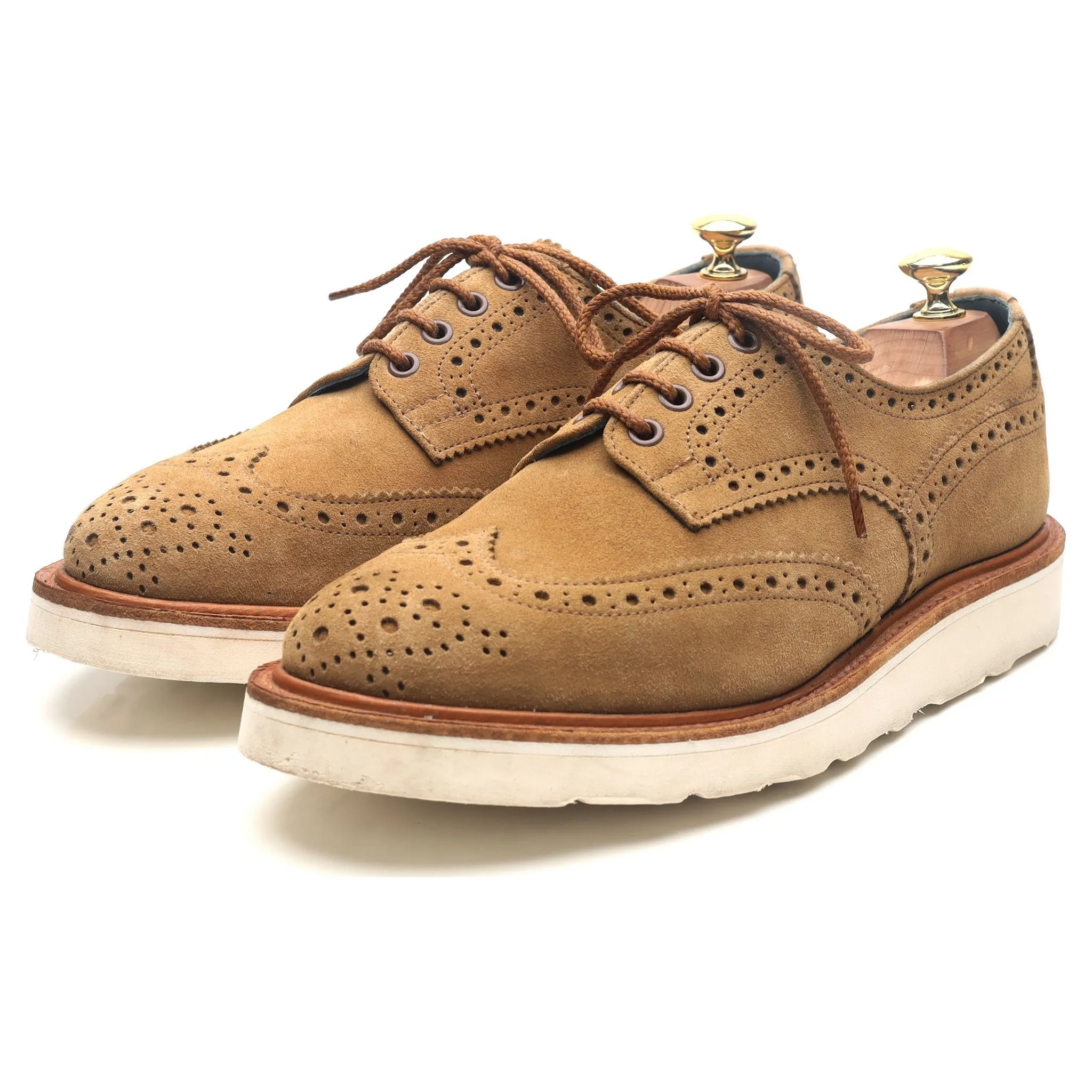 'Bourton' Sand Brown Suede Derby Brogues UK 8