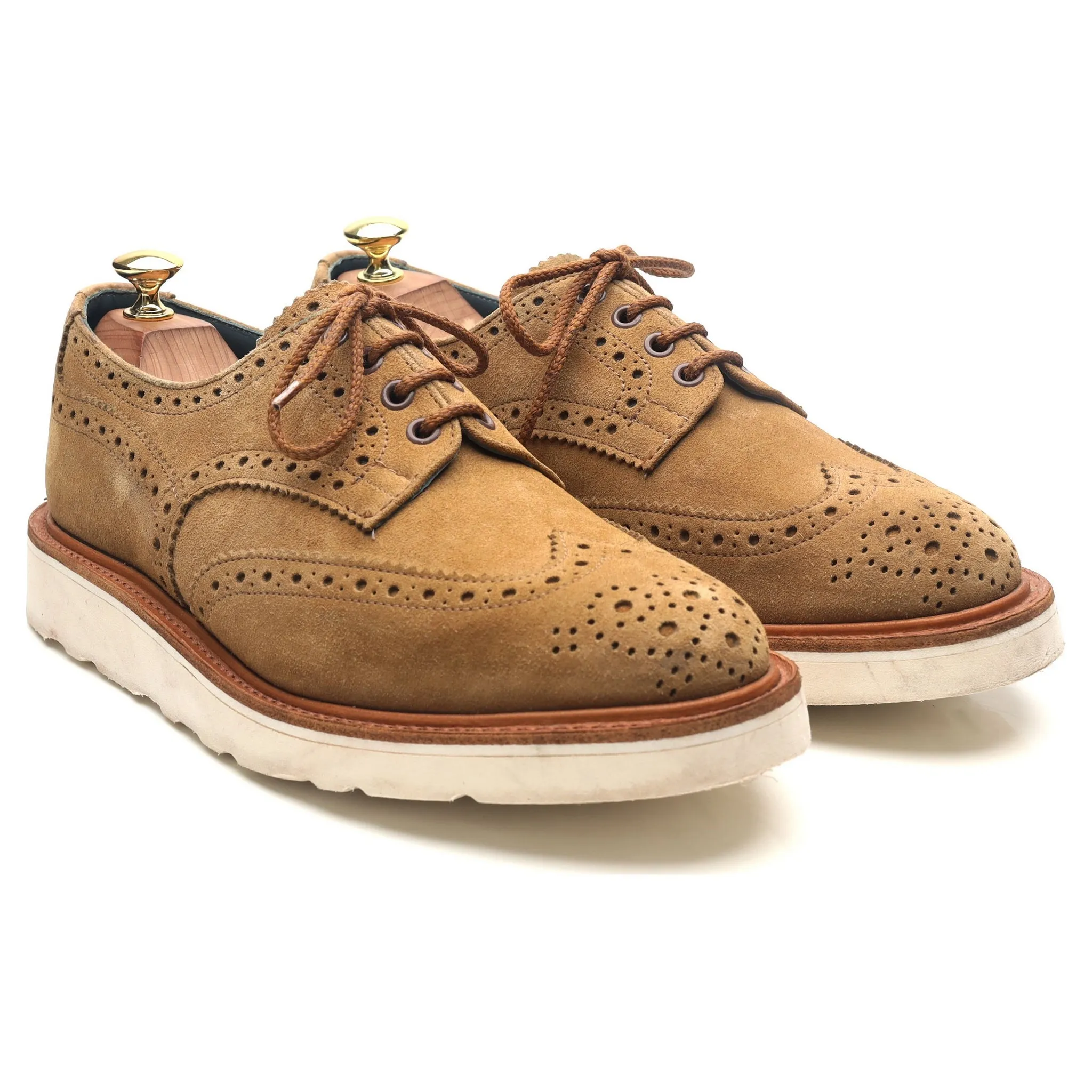 'Bourton' Sand Brown Suede Derby Brogues UK 8