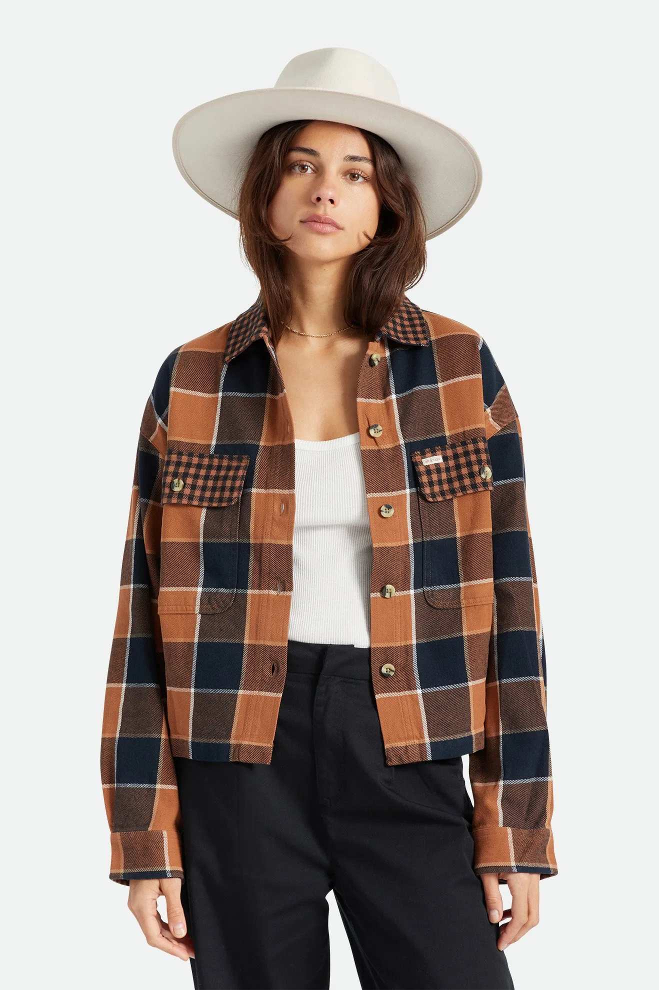 Bowery Women's L/S Flannel - Hide/Black