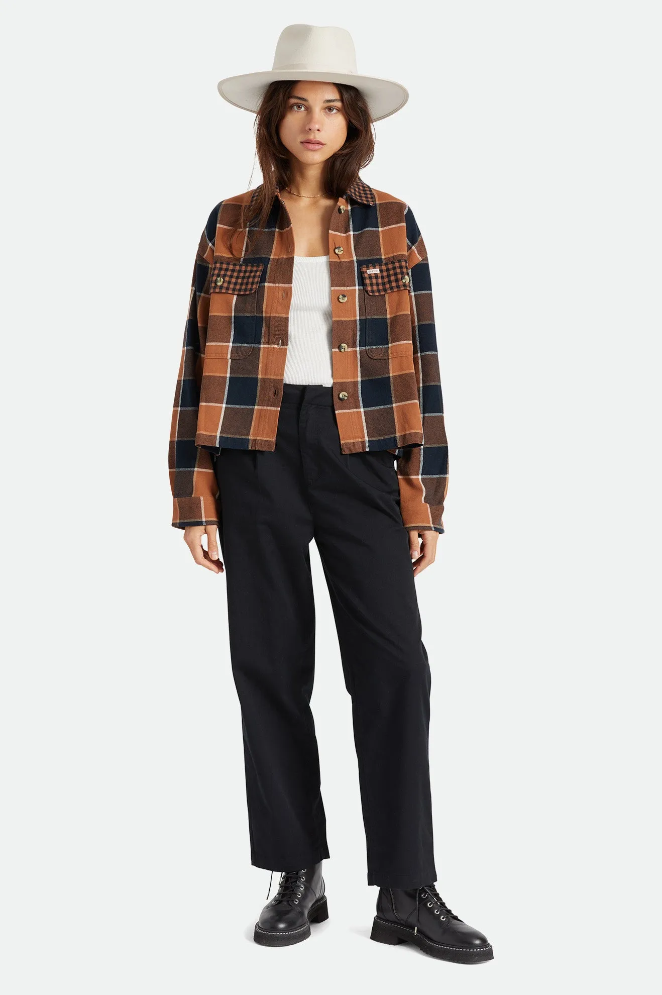 Bowery Women's L/S Flannel - Hide/Black