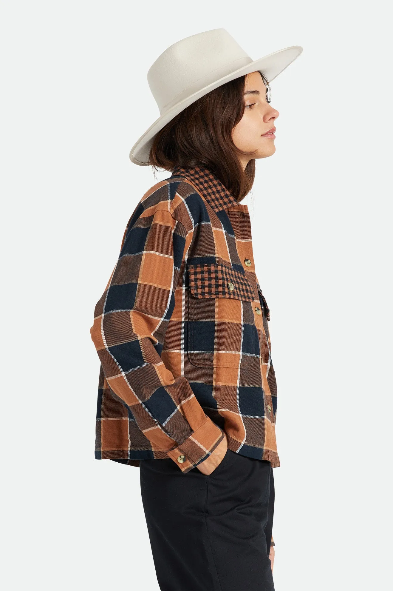 Bowery Women's L/S Flannel - Hide/Black