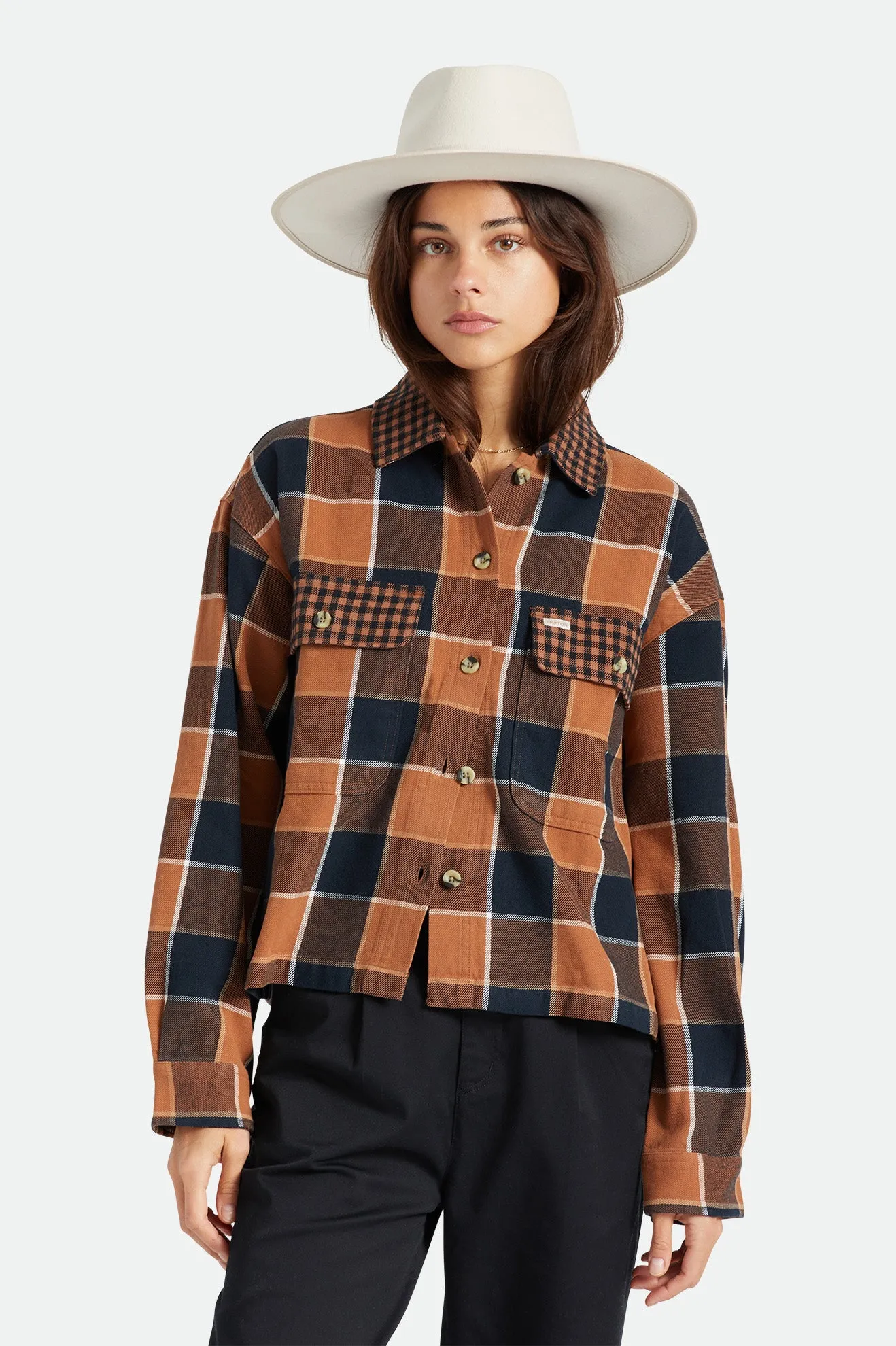 Bowery Women's L/S Flannel - Hide/Black