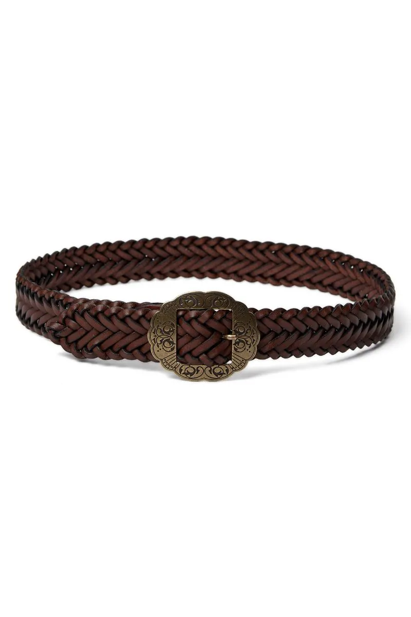 Braided Leather Belt | Cognac | Blte fra Mos Mosh