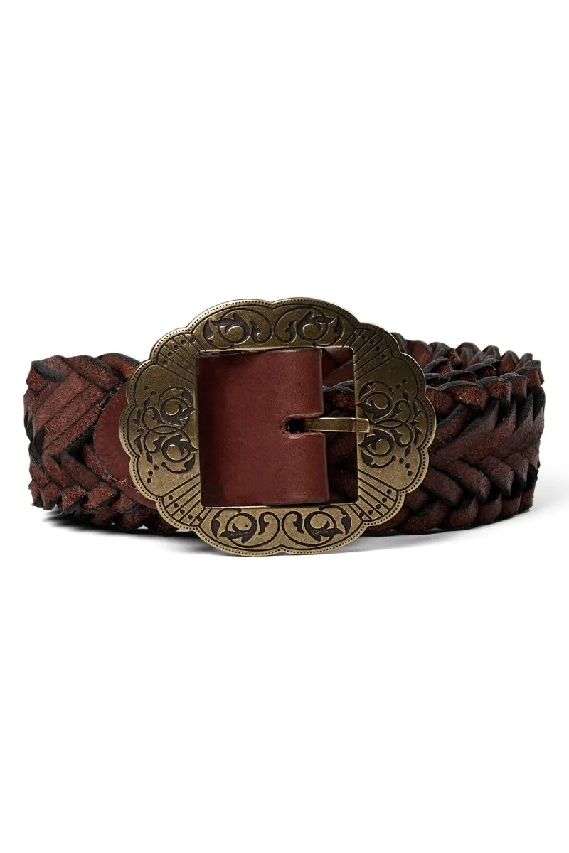 Braided Leather Belt | Cognac | Blte fra Mos Mosh