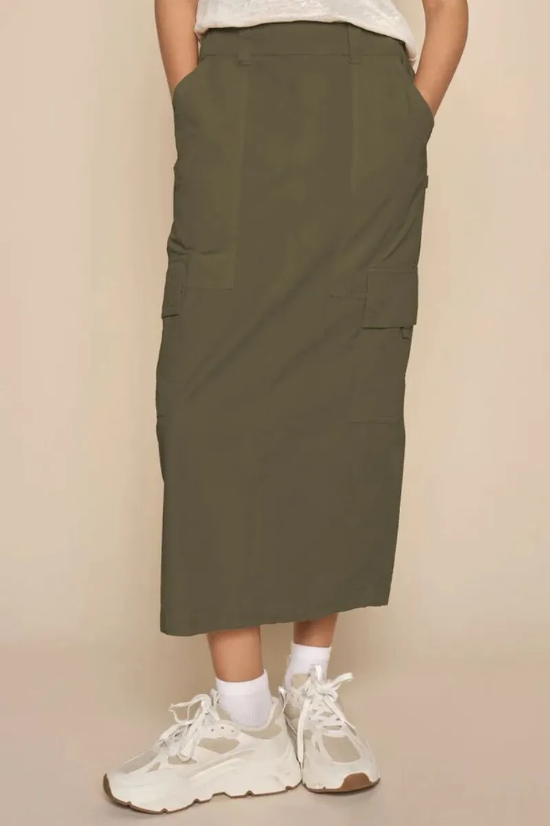 Breden Cargo Skirt | Dusty Olive | Nederdel fra Mos mosh